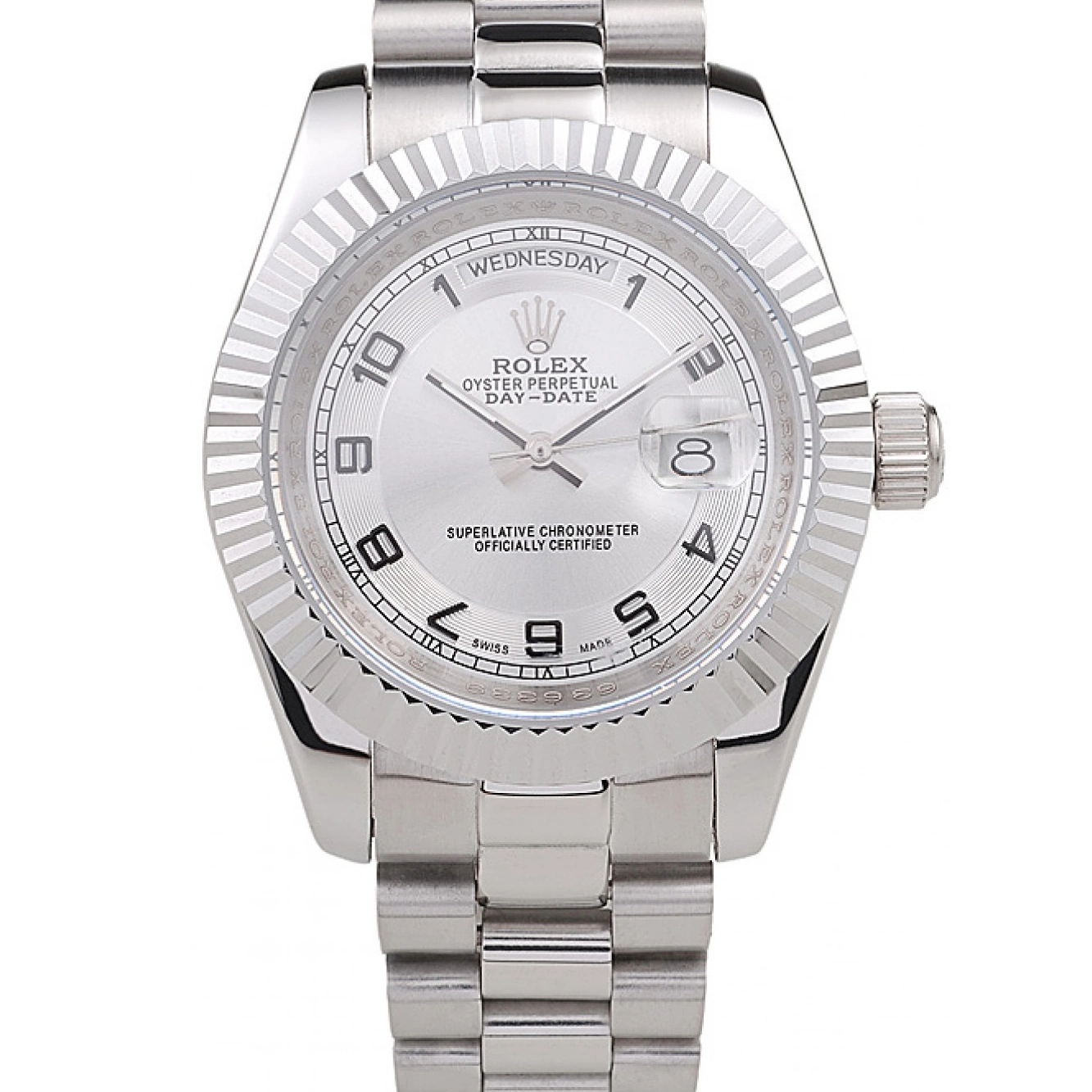 AAA Replica Watches Rolex Day-Date Dial White Steel Stainless Polished 0619